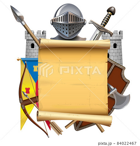 Vector Scroll with Knight Armor 84022467