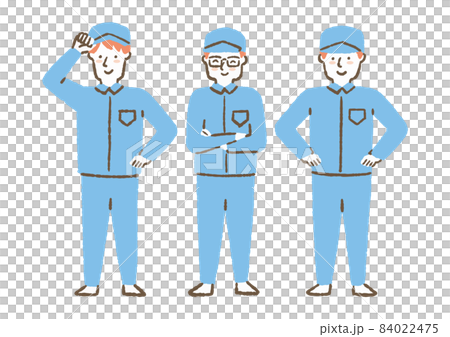 作業服を着ている人_セット_色 84022475
