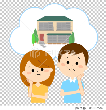 空き家になった実家の扱いに悩んでいる夫婦 84022582