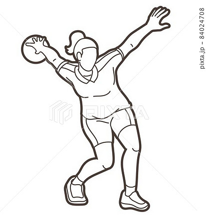 Bowling Player Bowler Action Cartoon Sport Graphic Vector 84024708