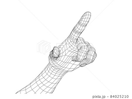 Human hand point with finger. 3d illustration 84025210