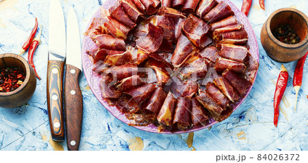 Beef cured and spice,basturma 84026372