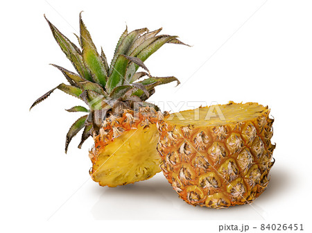 Cut in half pineapple isolated on white Cut in half pineapple isolated on white 84026451