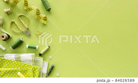 flat lay sewing essentials. High quality beautiful photo concept 84026589