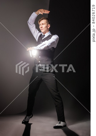 modern style dancer dancing on dark background 84026719
