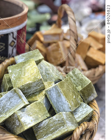 Hand made natural soap bars in basket Hand made natural soap bars in basket 84026823