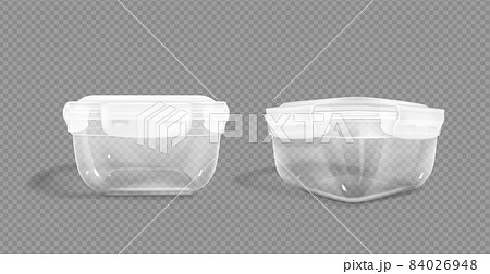 Plastic food containers clipping path, lock lids. 84026948