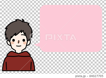 Illustration _ cute boy in plain clothes_ balloon Illustration _ cute boy in plain clothes_ balloon 84027705