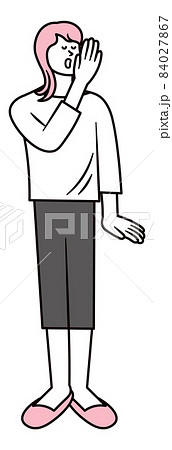 あくびをしている女性 あくびをしている女性 84027867