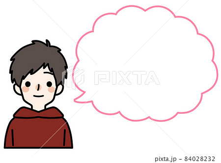 人物イラスト かわいい私服の男の子 吹き出しのイラスト素材 人物イラスト かわいい私服の男の子 吹き出しのイラスト素材