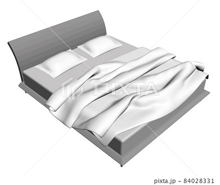 Double bed isolated on white background. Isometric view. 3D. Vector illustration Double bed isolated on white background. Isometric view. 3D. Vector illustration 84028331