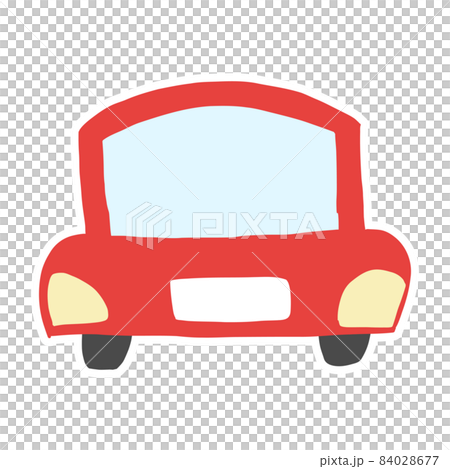 一輛紅色汽車前部的簡單插圖 84028677