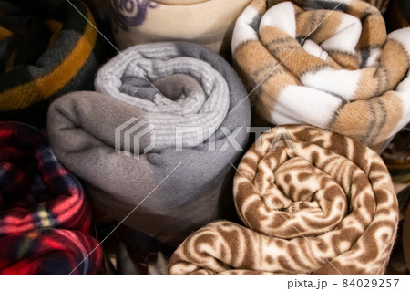 Set of fluffy soft plaids roll. Accessory for home. Set of fluffy soft plaids roll. Accessory for home. 84029257