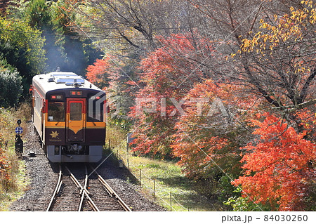 わたらせ渓谷鐵道「沢入駅から見た紅葉」 わたらせ渓谷鐵道「沢入駅から見た紅葉」 84030260
