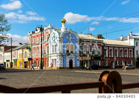 View of Krestovaya street in Rybinsk, Russia 84030405