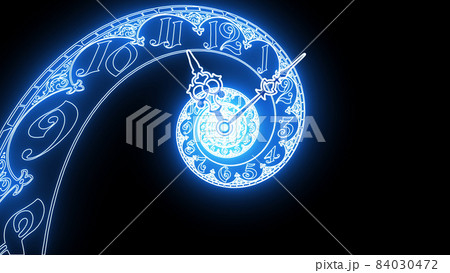 Classic neon spiral dial 3D render 84030472