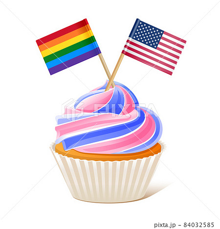 Rainbow flaf and American flag toothpick decorate 84032585