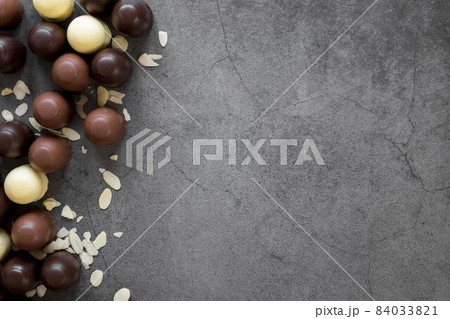 delicious chocolate balls assortment with copy space. High quality beautiful photo concept 84033821
