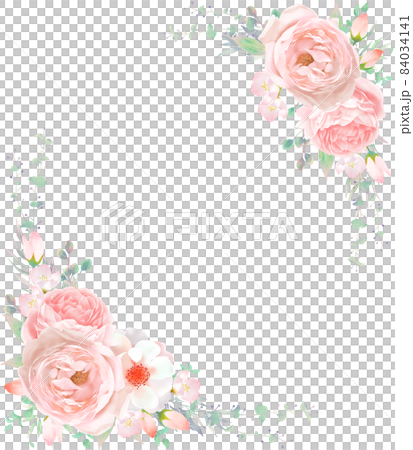 Frame vector illustration material of pink rose... - Stock Illustration ...