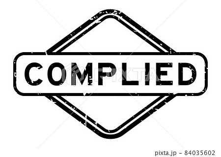 Grunge black complied word rubber square seal stamp on white background 84035602