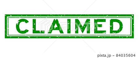 Grunge green claimed word square rubber seal stamp on white background Grunge green claimed word square rubber seal stamp on white background 84035604