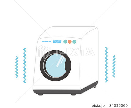 ドラム式 洗濯機 家電 シンプルイラストのイラスト素材