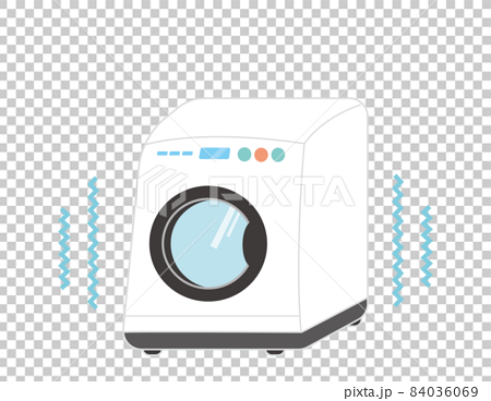 ドラム式 洗濯機 家電 シンプルイラストのイラスト素材