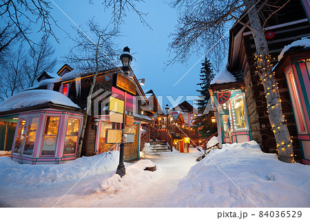 Breckenridge, Colorado, USA Downtown Streets at Night in the Winter Breckenridge, Colorado, USA Downtown Streets at Night in the Winter 84036529