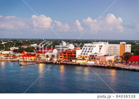 Cozumel, Mexico Coastal Town Skyline 84036538
