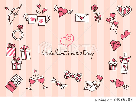 バレンタインデーアイコンセット 84036587