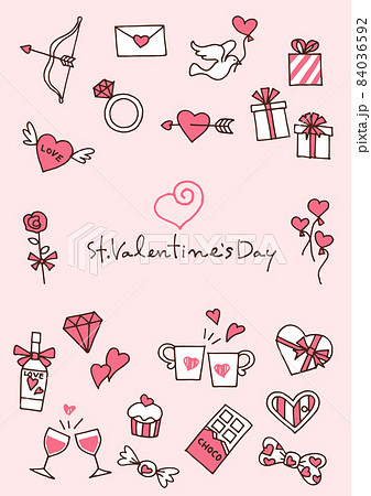 バレンタインデーアイコンセットのイラスト素材 バレンタインデーアイコンセットのイラスト素材