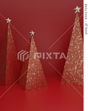 3D Rendering Seasonal or Christmas Studio Shot Product Display Background with Paper Prop Christmas Trees for Luxury or Festive Products. 3D Rendering Seasonal or Christmas Studio Shot Product Display Background with Paper Prop Christmas Trees for Luxury or Festive Products. 84037048