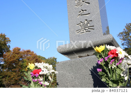 墓石と供花 墓参り イメージ 墓石と供花 墓参り イメージ 84037121