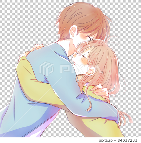 Anime Boy And Girl Kissing Line Art Stock Illustration - Download Image Now  - American Culture, Art, Arts Culture and Entertainment - iStock