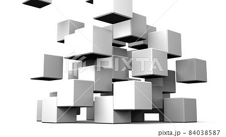 White cubes abstract on white background. 84038587