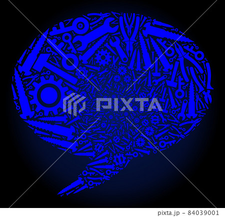 Mosaic Balloon of Service Tools in Blue Colors 84039001