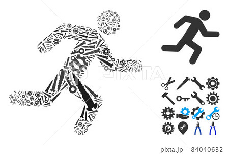 Composition Running Man of Service Tools 84040632