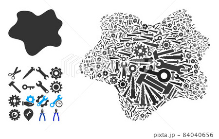Collage Dirt Spot of Service Tools Collage Dirt Spot of Service Tools 84040656
