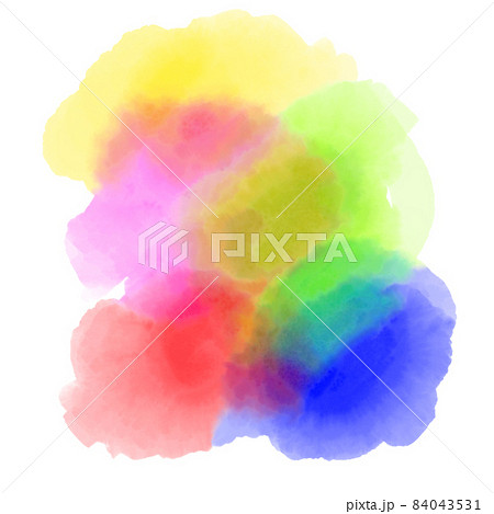 CMYKの水彩インクが混じり合うイメージ 84043531