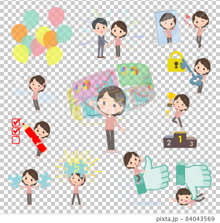 Pink jersey middle-aged women's set on success and positivity Pink jersey middle-aged women's set on success and positivity 84043569