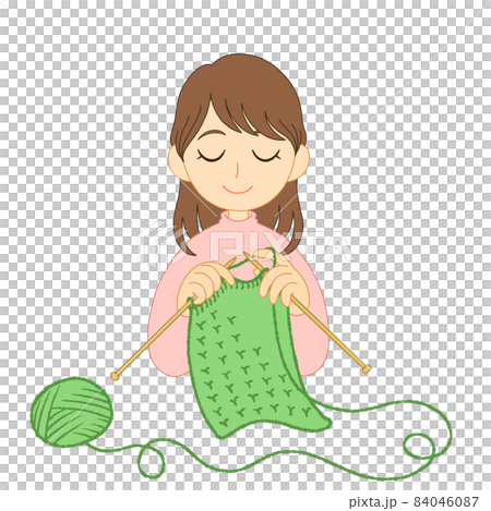 Female knitting Female knitting 84046087