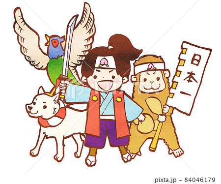 Illustration Of Momotaro S Party Stock Illustration