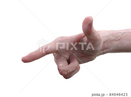 The hand of an elderly man, an old man isolated on white background 3d illustration 84046423