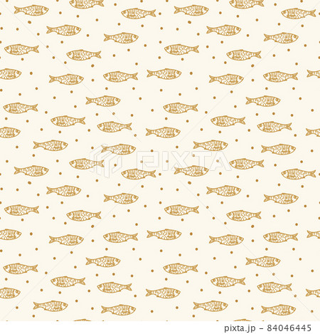 Goldfish pattern. Marine and river inhabitants for the background. Seafood doodle for textiles. 84046445