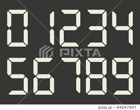 デジタル数字 黒背景のイラスト素材
