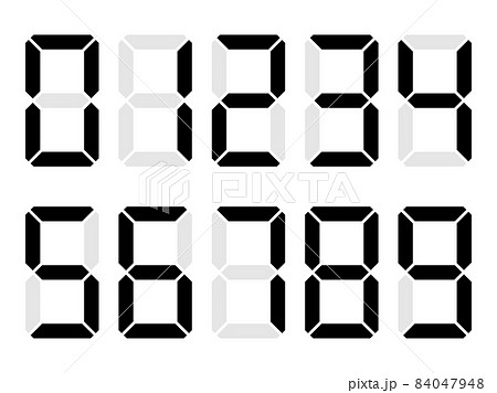 デジタル数字　黒とグレー 84047948