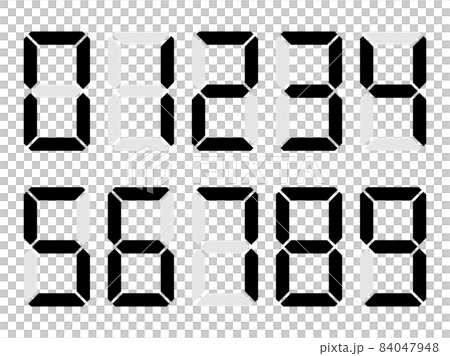 デジタル数字　黒とグレー 84047948