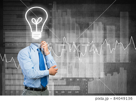 Man thinking over his idea Man thinking over his idea 84049136