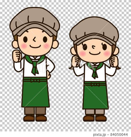 パン屋さん男女_頑張る 84050044