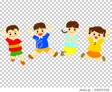 ジャンプする子どもたち 84050160